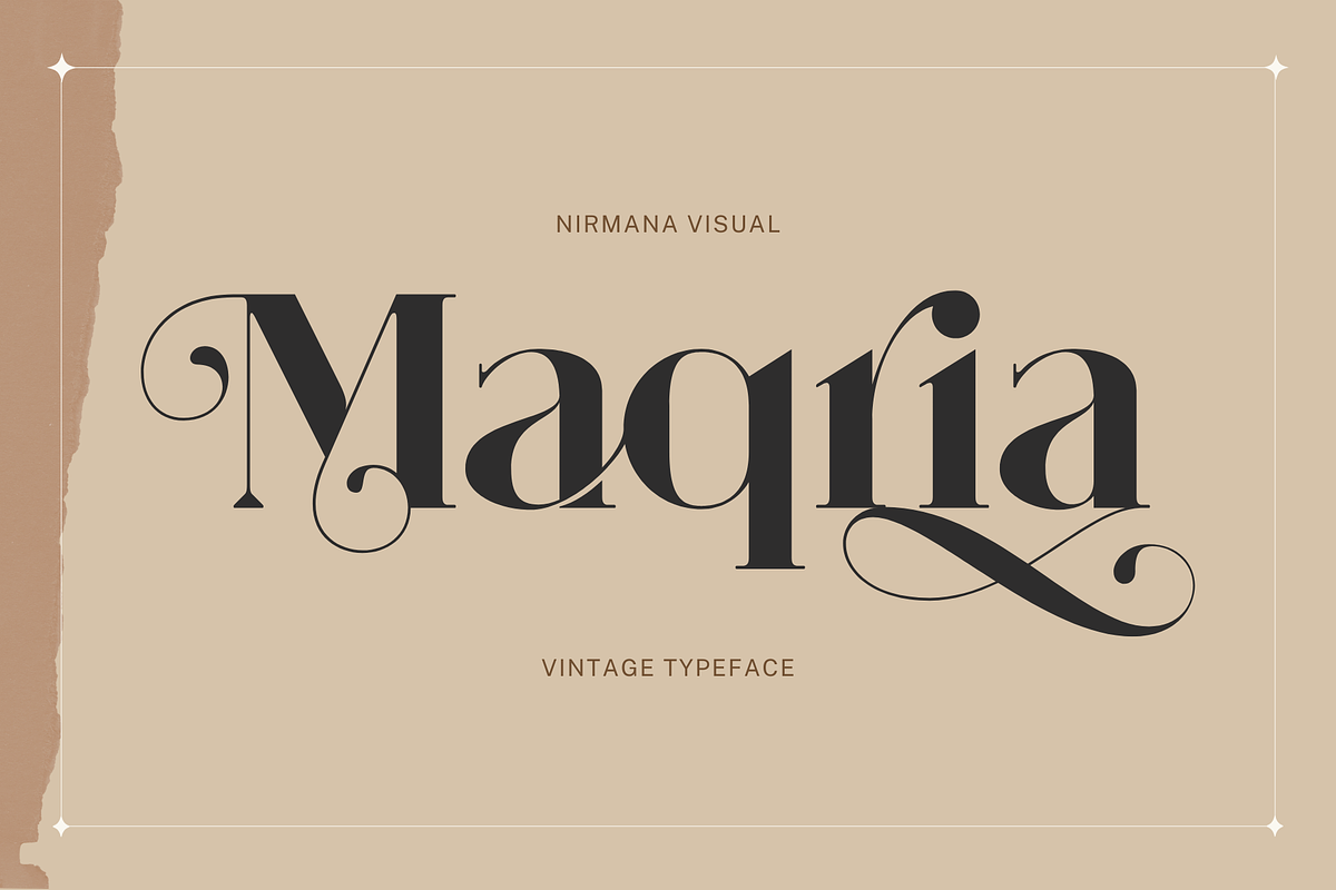 Maqria Vintage - Branding Logo Font, a Serif Font by Nirmana Visual (Photo 1 of 11)