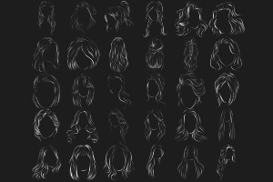 Womens Hair Set 2 Procreate Brush