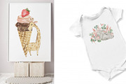 Everyone loves ice cream!, an Animal Illustration by Love Watercolor Store (Thumbnail 7 of 11)