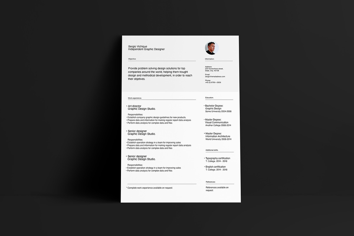 Minimal CV, letterhead & card bundle, a Resume Template by Srg® (Photo 11 of 14)