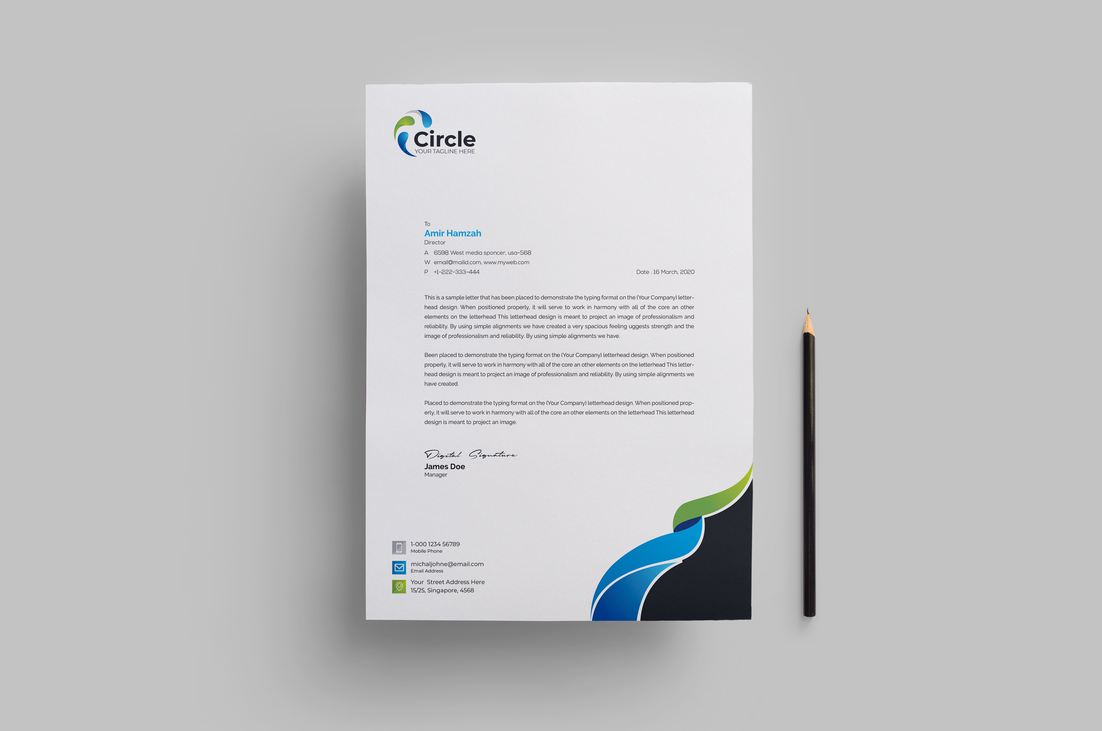 Letterhead Template, a Stationery Template by GenerousArt