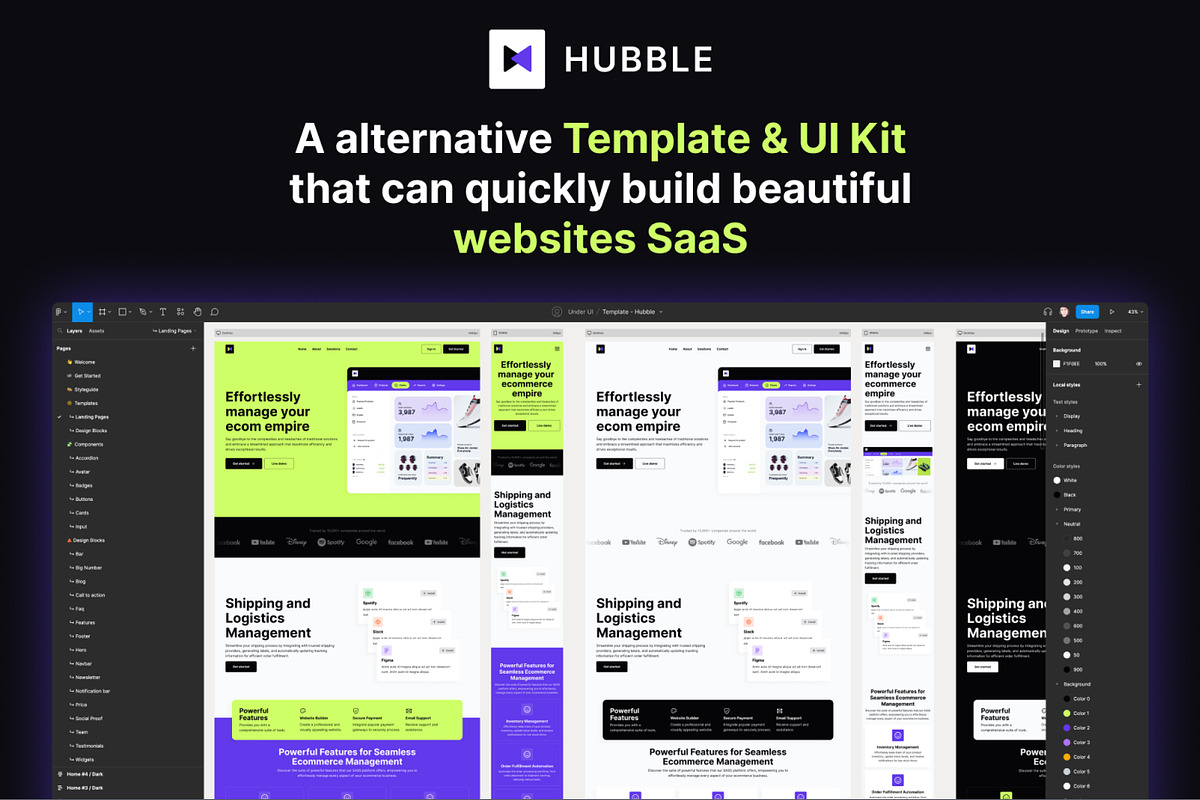 Hubble: SaaS Landing Page UI Kit, a Landing Page Template by CreativeUI (Photo 2 of 7)