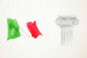 Watercolor Italy Clipart