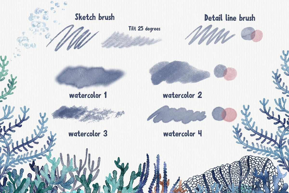 14 Procreate Watercolor Brushes, a Brush Add-On by ProcreateiBox (Photo 3 of 8)