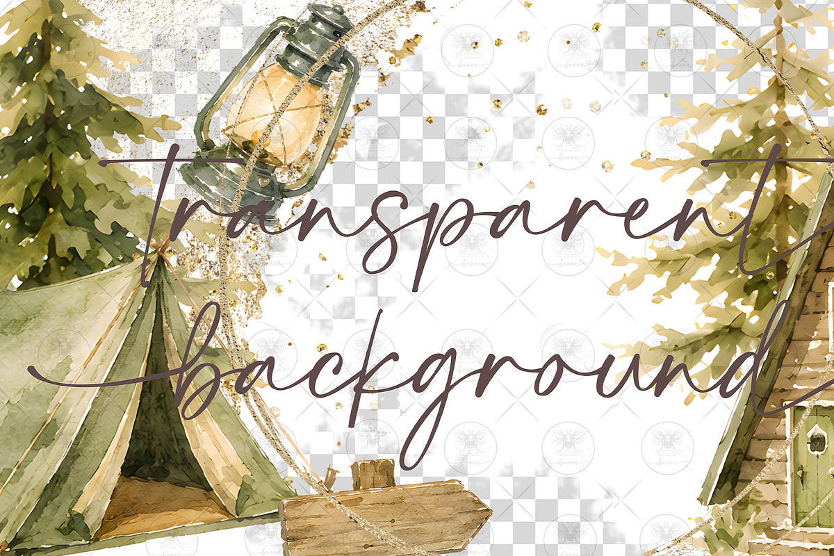 Woodland Camping Clipart, a Decorative Illustration by BigCakeBee (Photo 2 of 4)