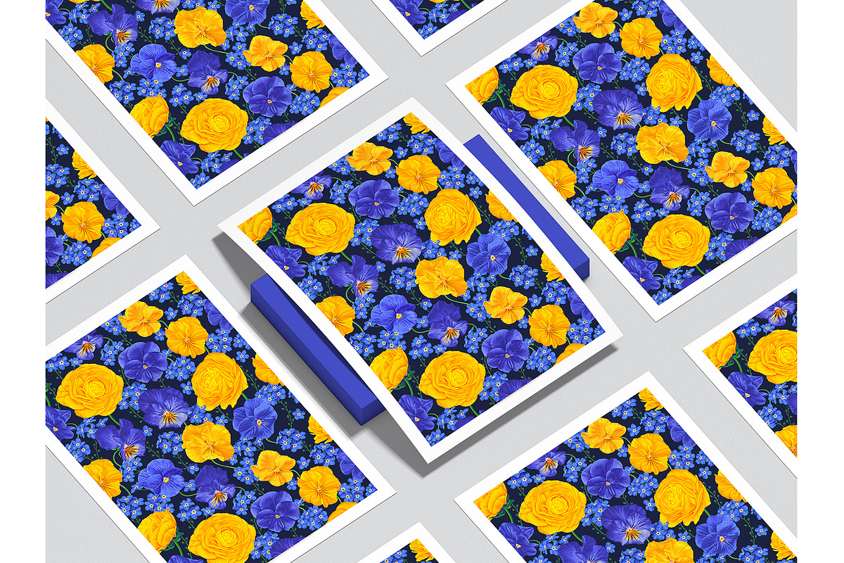 Pattern Pansies and Buttercups, a Pattern Graphic by MarynaPetrovska (Photo 8 of 10)