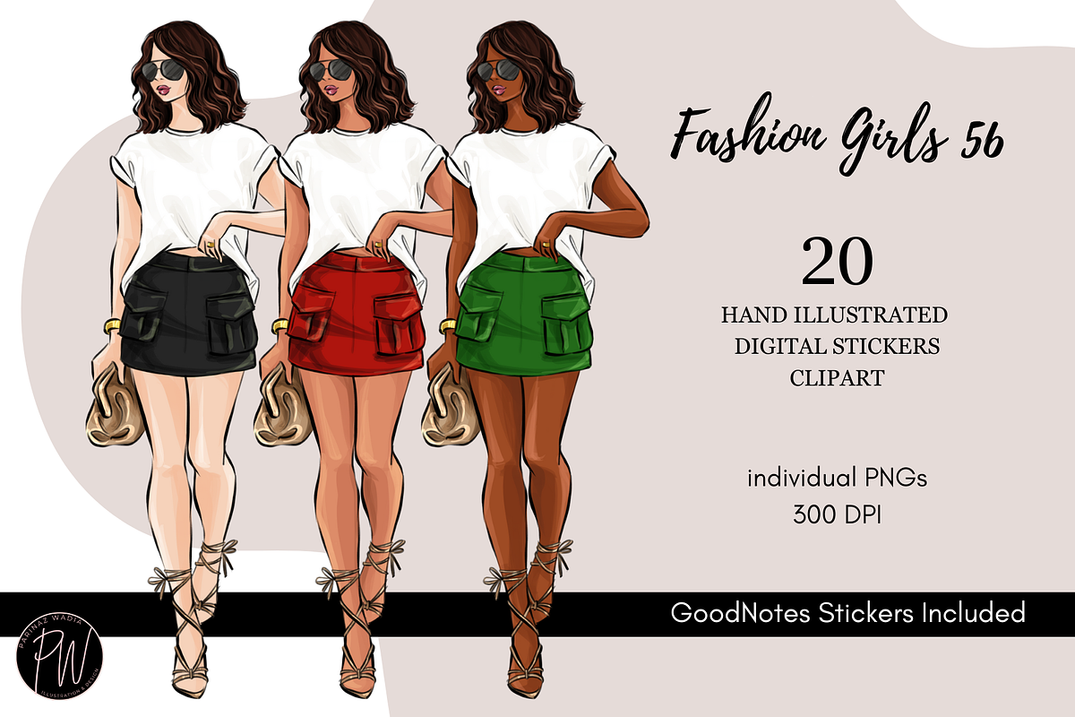 Fashion Girls 56 clipart png, an Illustration by Parinaz Wadia Design (Photo 1 of 9)
