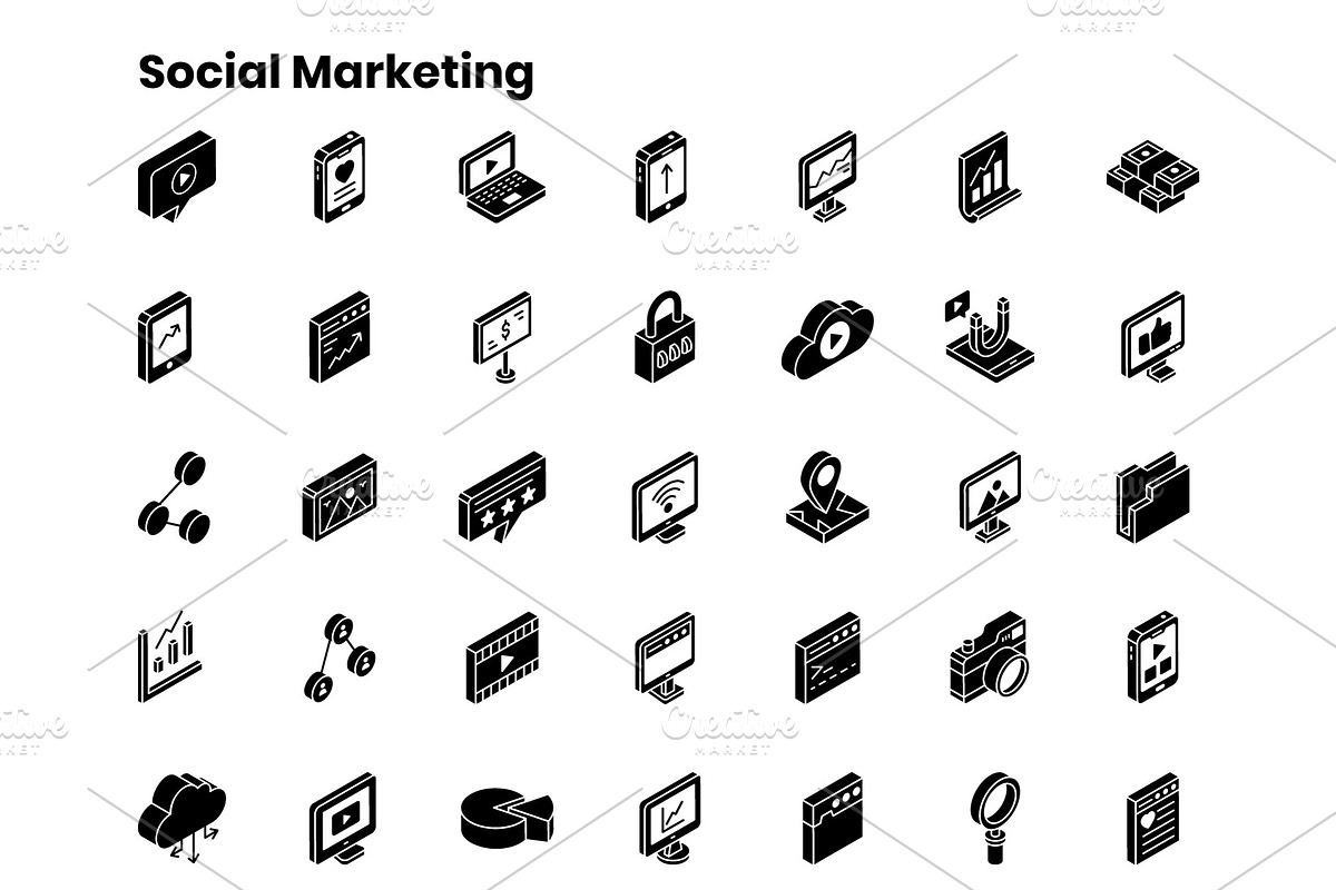 2000+ Isometric Icons Set, an Outline Icon by Brickclay (Photo 10 of 37)