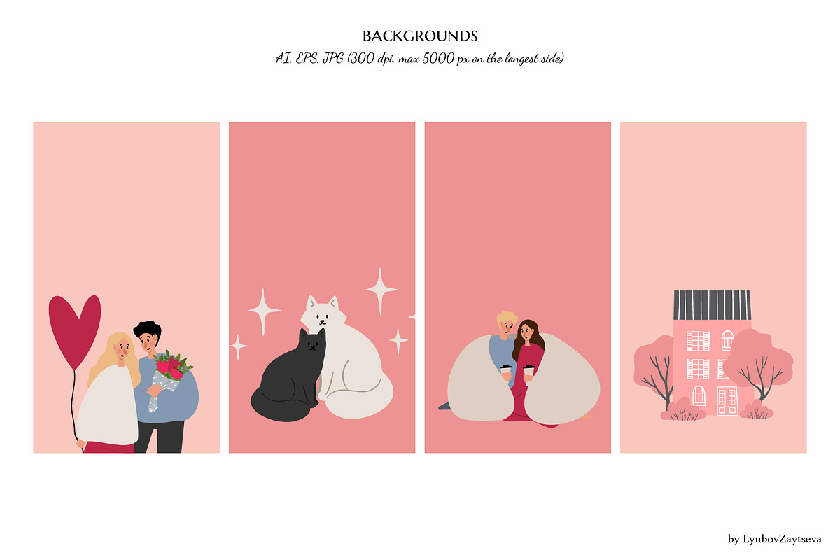 Couple in love clipart | ai png svg, a Person Illustration by LyubovZaytseva (Photo 14 of 19)