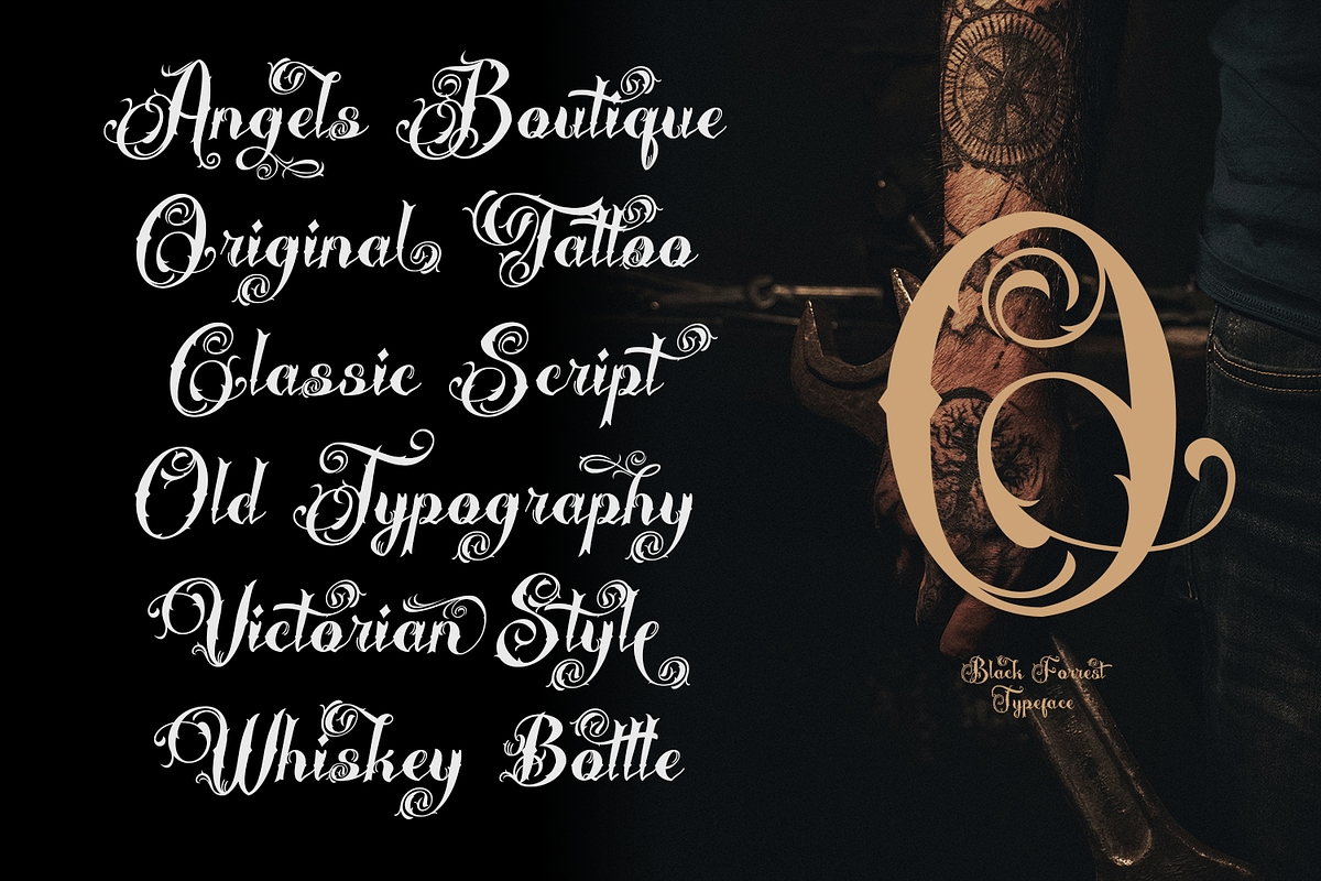 Black Forrest - Decorative Font, a Font by madeDeduk (Photo 2 of 8)