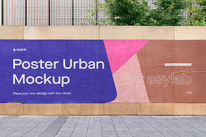 Urban Poster Street Mockup - PSD