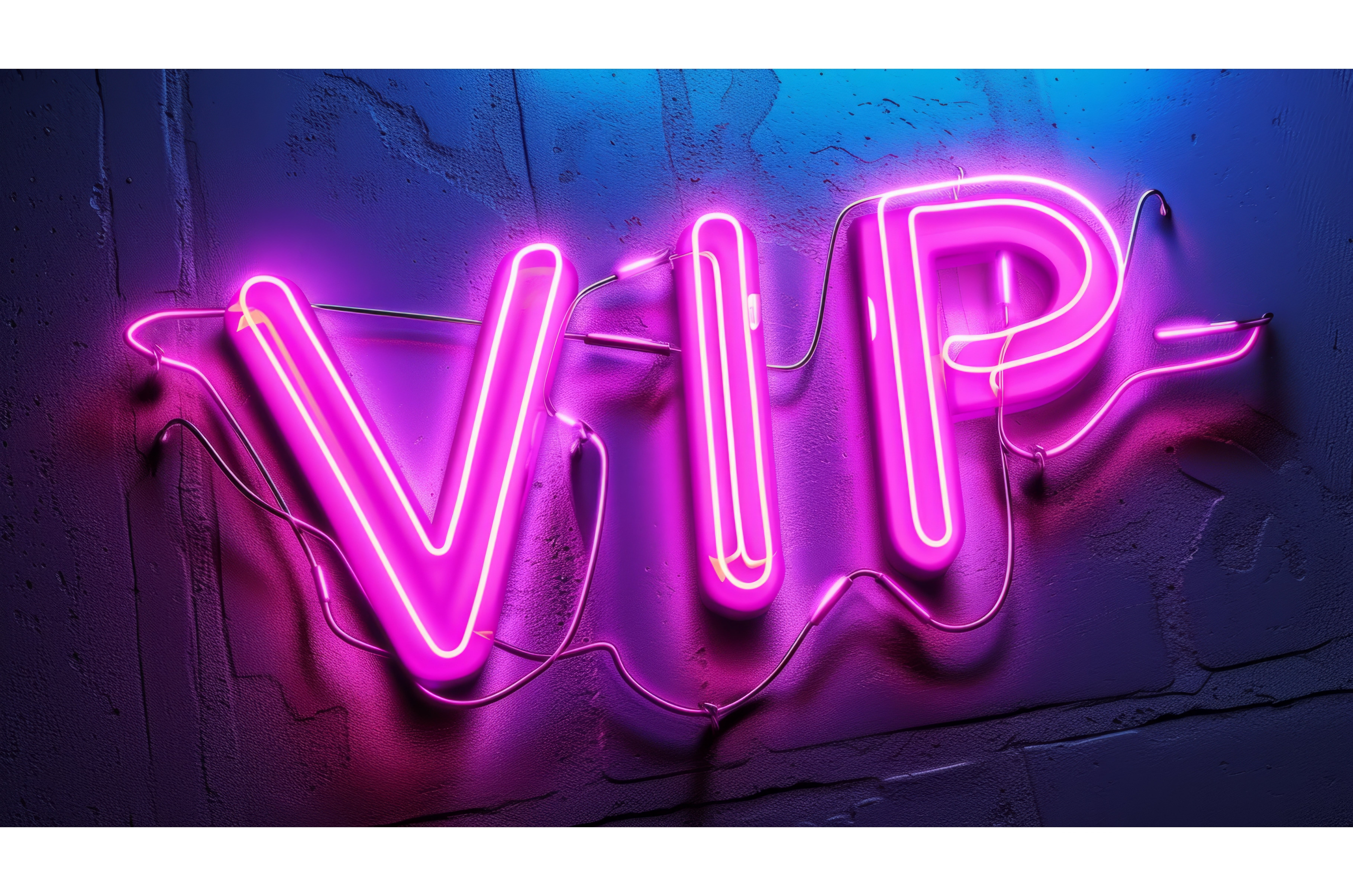 The word VIP created in Neon, an Illustration by Visual Generation