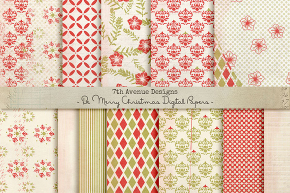 Be Merry Digital Papers preview 2