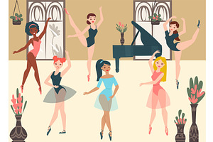Dancer ballerinas, school modern