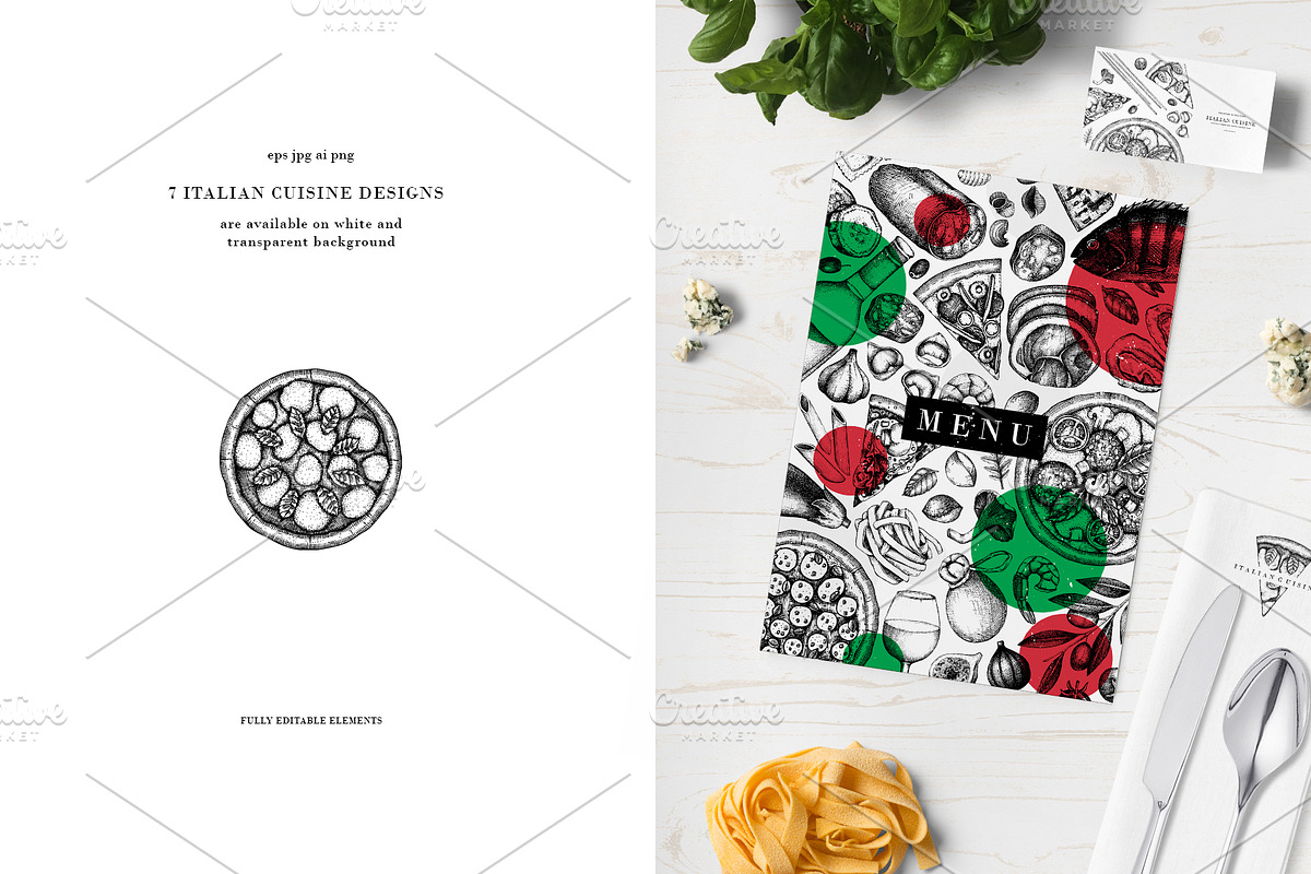 Italian Food Sketches & Designs, a Food Illustration by Yevheniia (Photo 3 of 10)