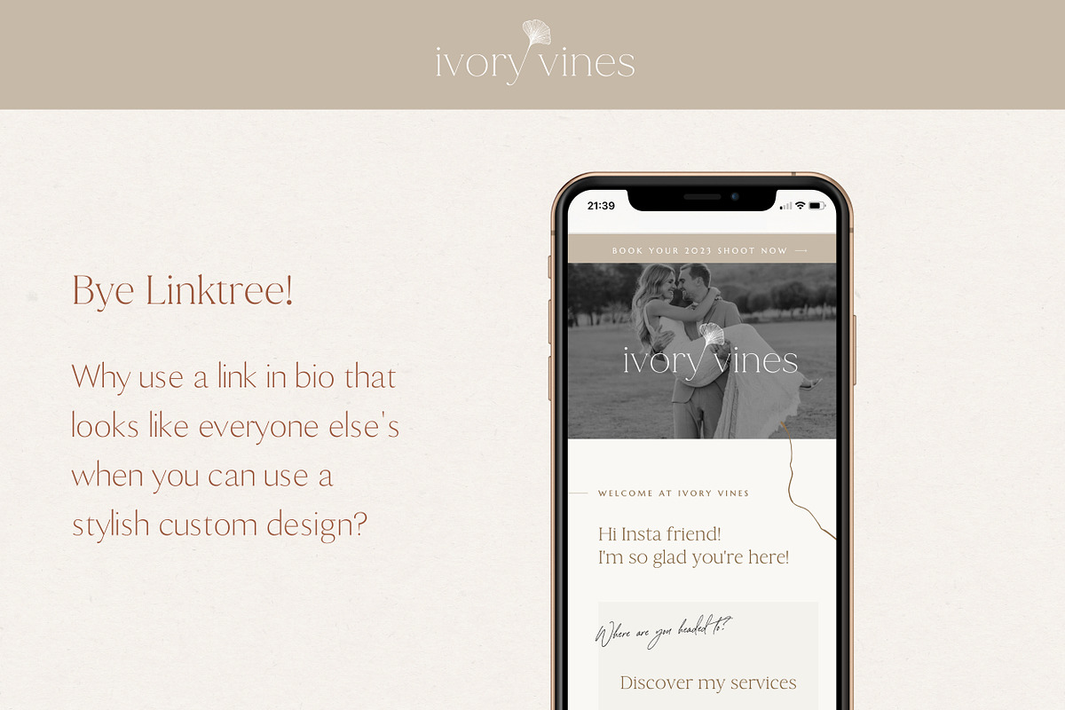 Neutral Showit Instagram Link in Bio, a Landing Page Template by Wonderlik Webdesign (Photo 3 of 6)