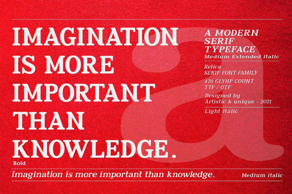 Relica - Serif font family, a Serif Font by Artistic & Unique (Photo 4 of 15)