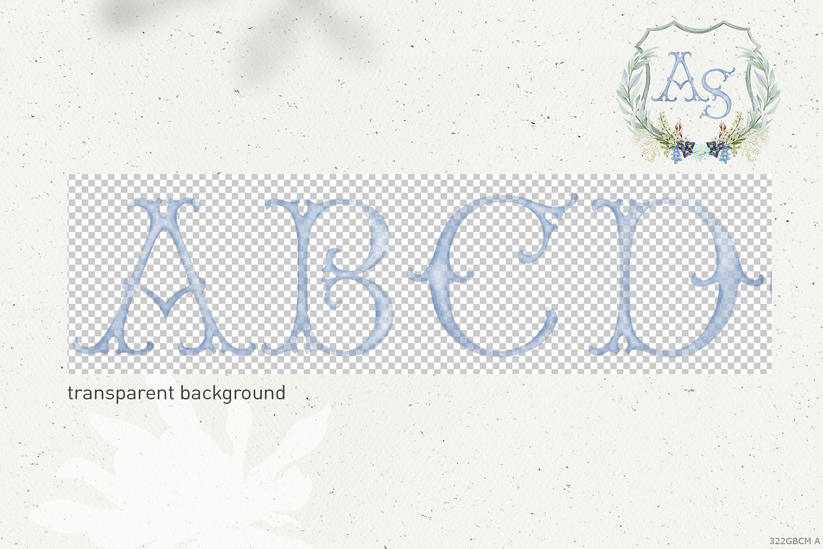 Blue monogram letters crest initials, a Decorative Illustration by GrafikBoutique (Photo 2 of 3)