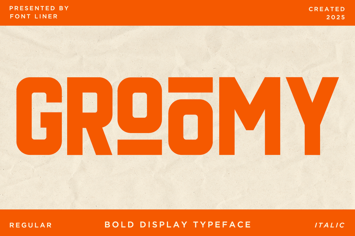 Groomy - Bold Display Font, a Sans Serif Font by Font Liner (Photo 1 of 13)
