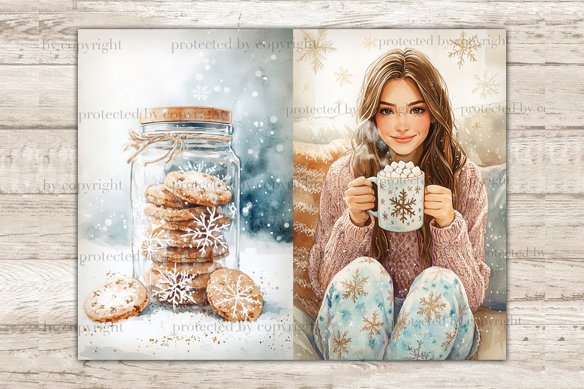 Cozy Winter Junk Journal Pages, a Person Illustration by GlamArtZhanna (Photo 9 of 10)