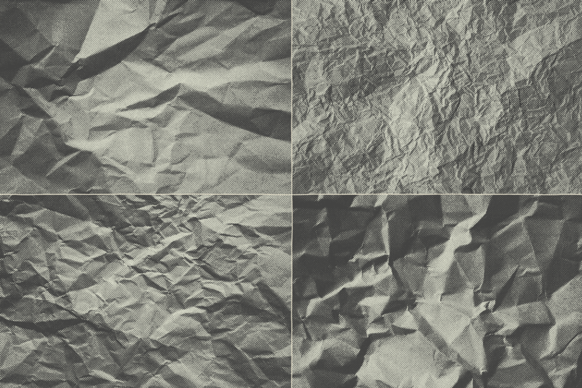 15 Crumpled Paper Halftone Textures preview 7