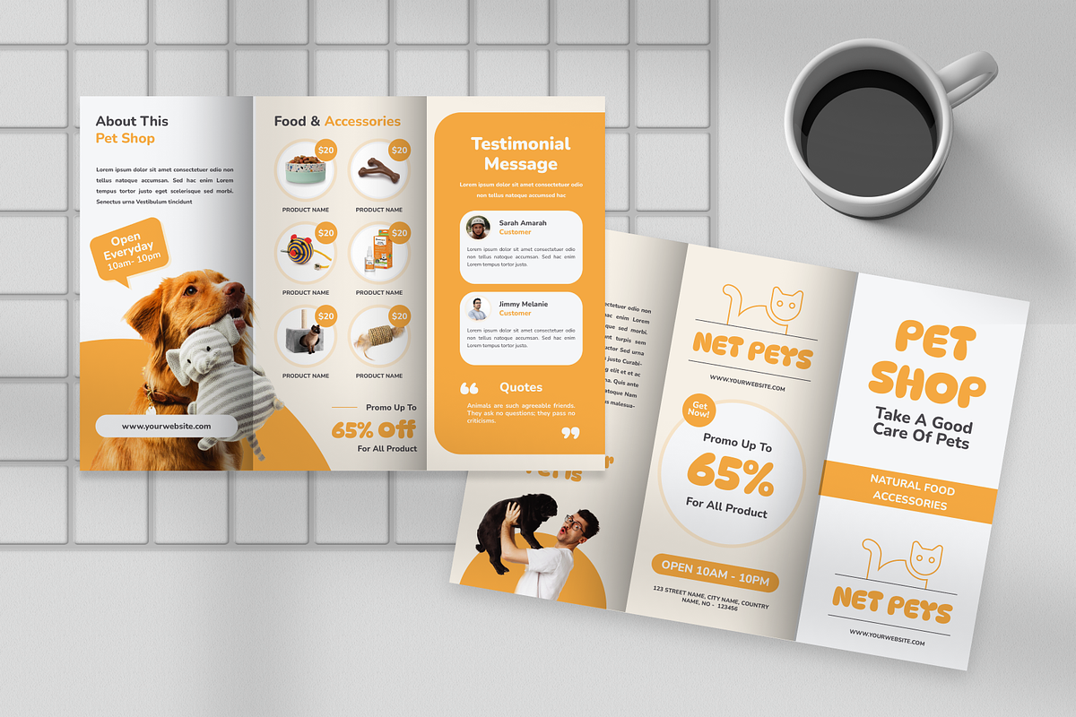 Playful Pet Shop Trifold Brochure, a Brochure Template by Annora Studio (Photo 2 of 5)