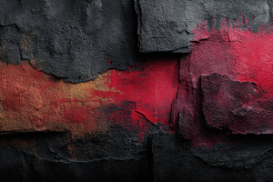 Abstract dark textured art red black, an Abstract Photo by Pixeness Studio
