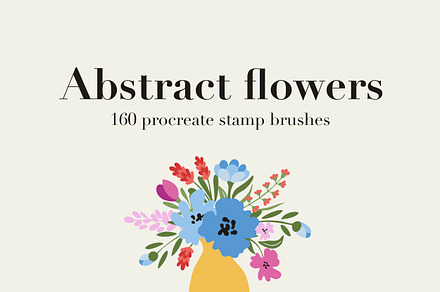 Abstract flowers procreate stamps