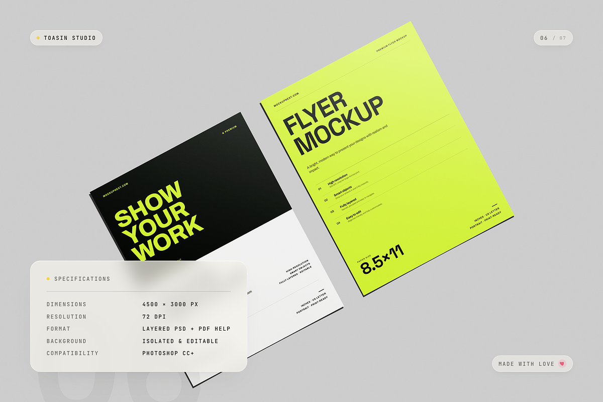 US Letter Flyer Mockup, an Advertising Mockup by Toasin Studio (Photo 6 of 7)