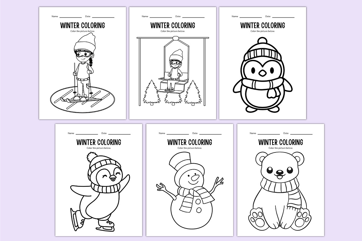 Kindergarten Winter Workbook Canva, a Stationery Template by Shumaya (Photo 5 of 6)