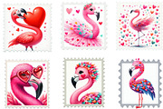 Valentine's Flamingo Postage Stamp, an Illustration by Designking (Thumbnail 2 of 5)