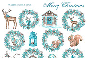 Christmas watercolor set. New Year., a Seasonal Illustration by SabinaWatercolorArt (Thumbnail 2 of 12)