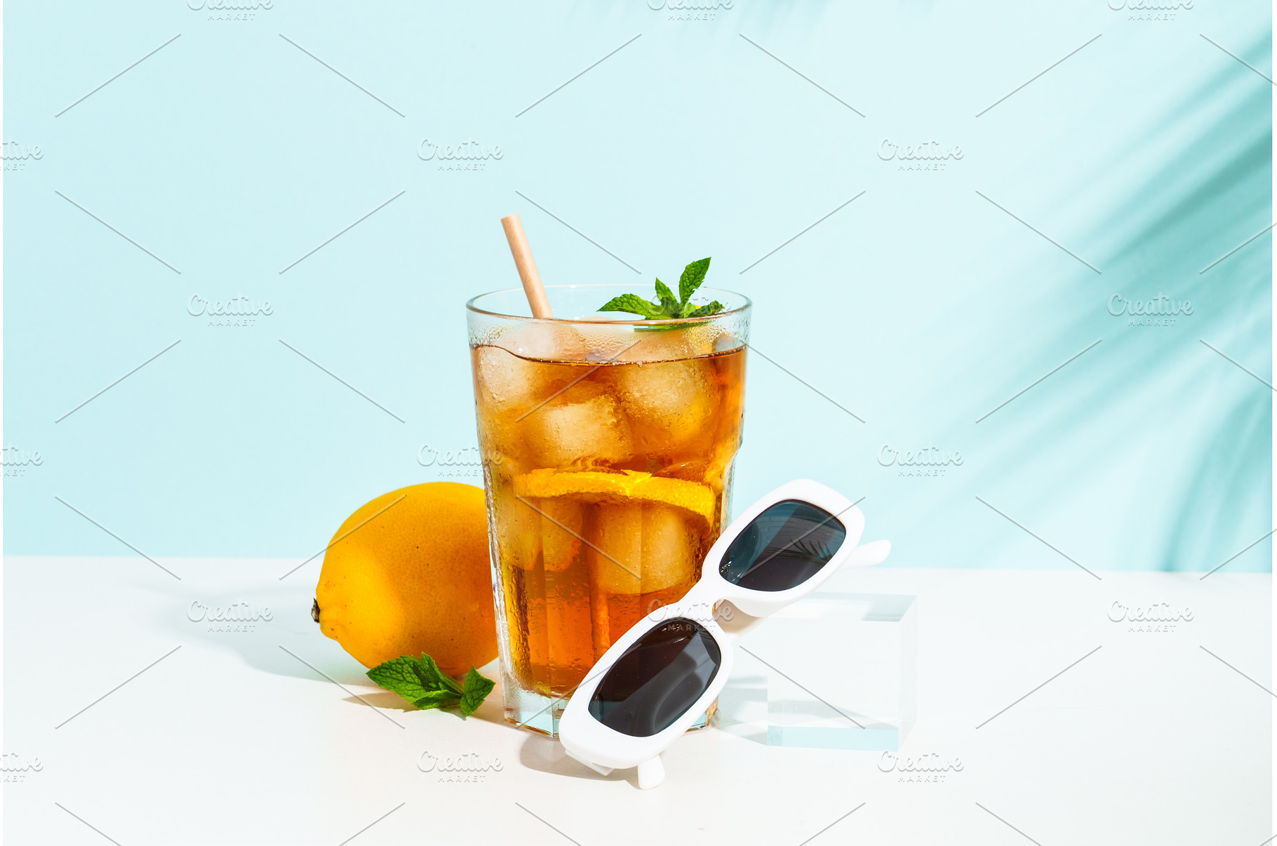 Summer cold drink on colored, a Food & Drink Photo by Nadia-nb
