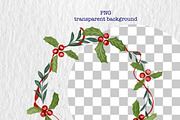 Watercolor Christmass Wreath clipart, a Decorative Illustration by Oleksandra Illustrates (Thumbnail 6 of 10)