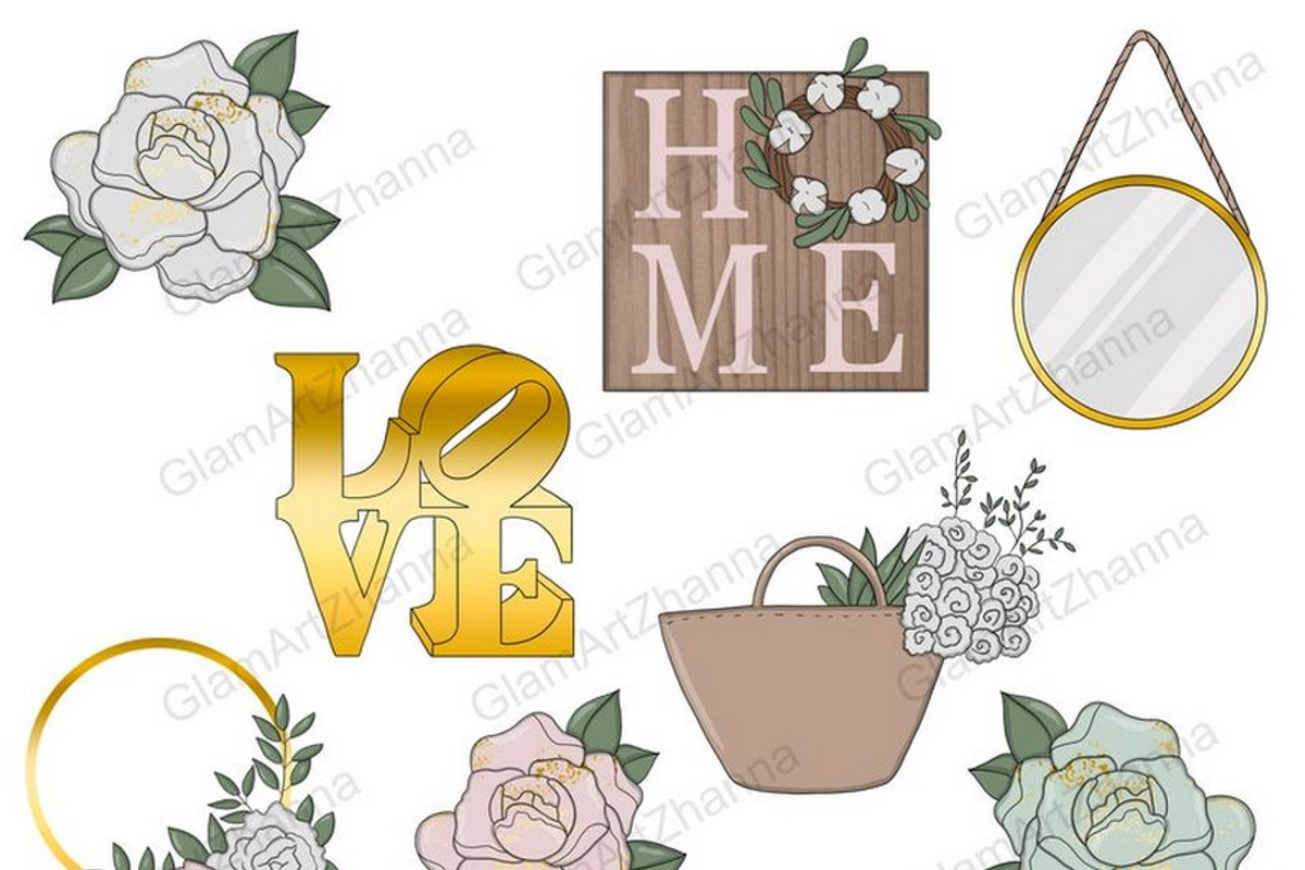 Home Sweet Home Clipart, an Object Illustration by GlamArtZhanna (Photo 3 of 3)