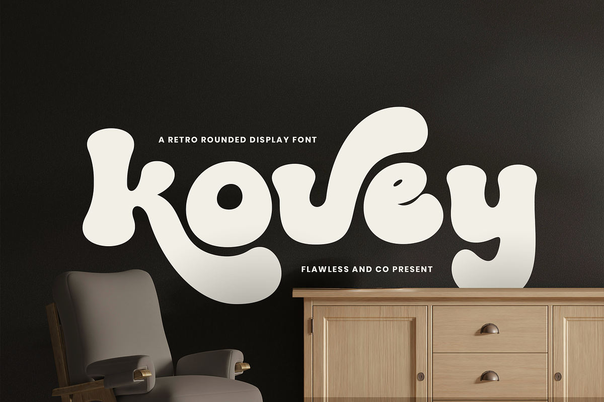 Kovey - Retro Display Font, a Font by Flawless And Co (Photo 1 of 10)