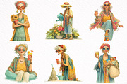 Summer Funny Grandma Clipart, an Illustration by DreamArtGraphic (Thumbnail 5 of 8)