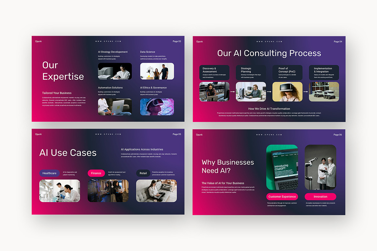 Opunk : AI Consultant Google Slides, a Presentation Template by Punkl Camp (Photo 12 of 16)