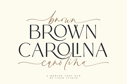 Brown Carolina - A Modern Font Duo, a Script Font by Ainun Jinan