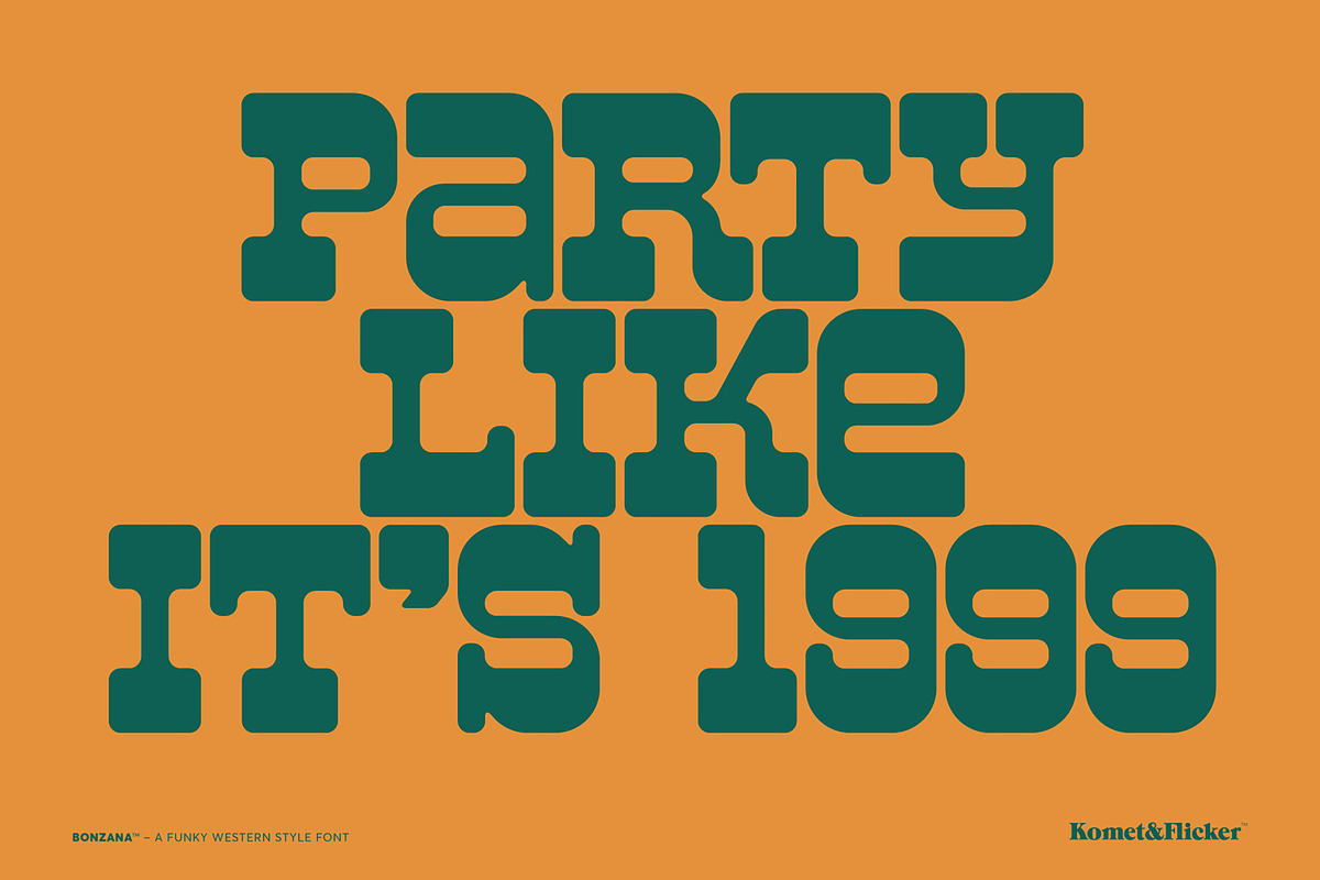 BONZANA - A Funky Western Style Font, a Slab Serif Font by Komet & Flicker (Photo 9 of 12)