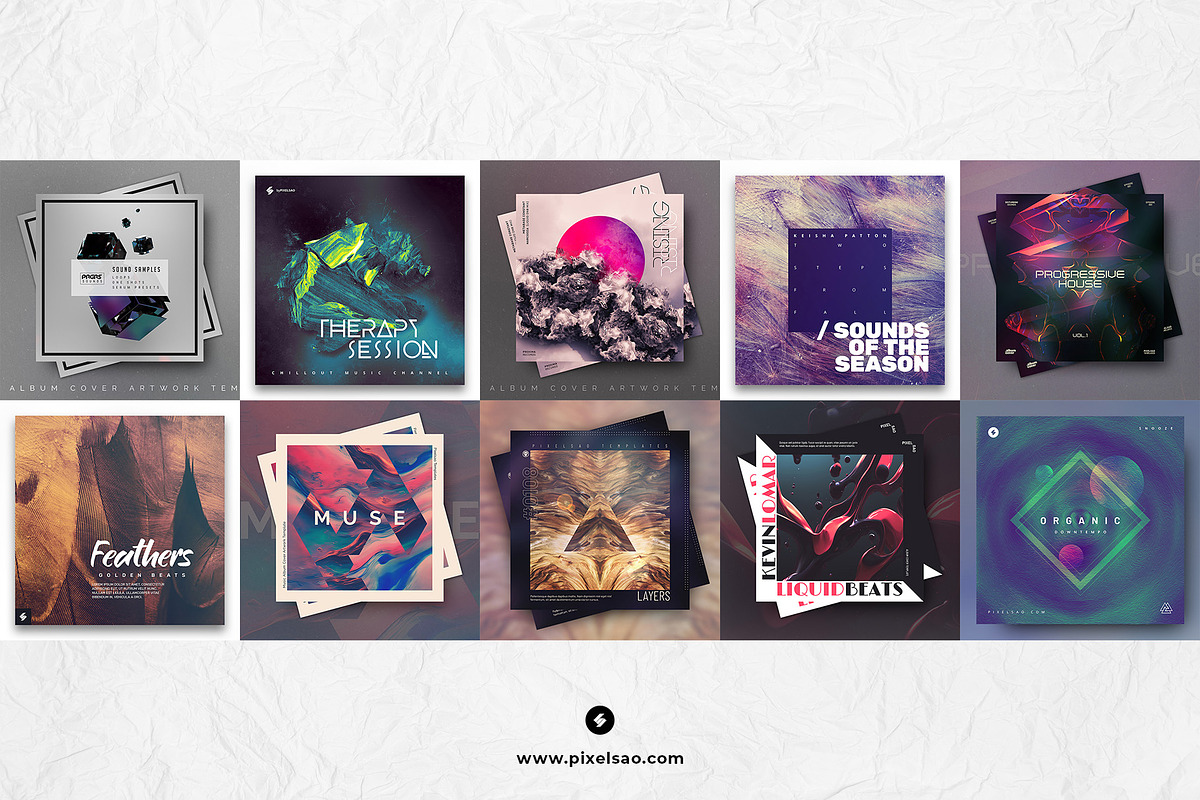 Abstract Album Cover Artworks Bundle, a Social Media Template by pixelsao (Photo 2 of 6)