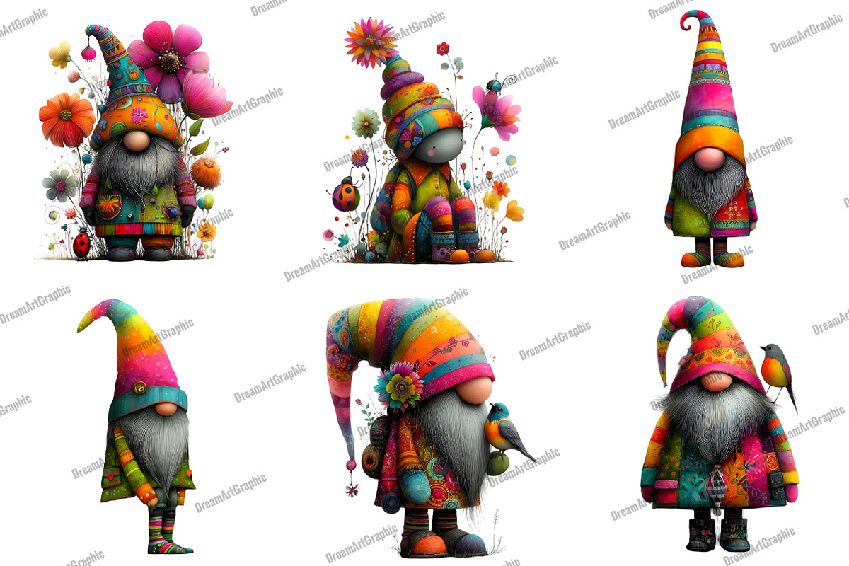 Watercolor Whimsical Gnome Clipart, an Illustration by DreamArtGraphic (Photo 4 of 5)