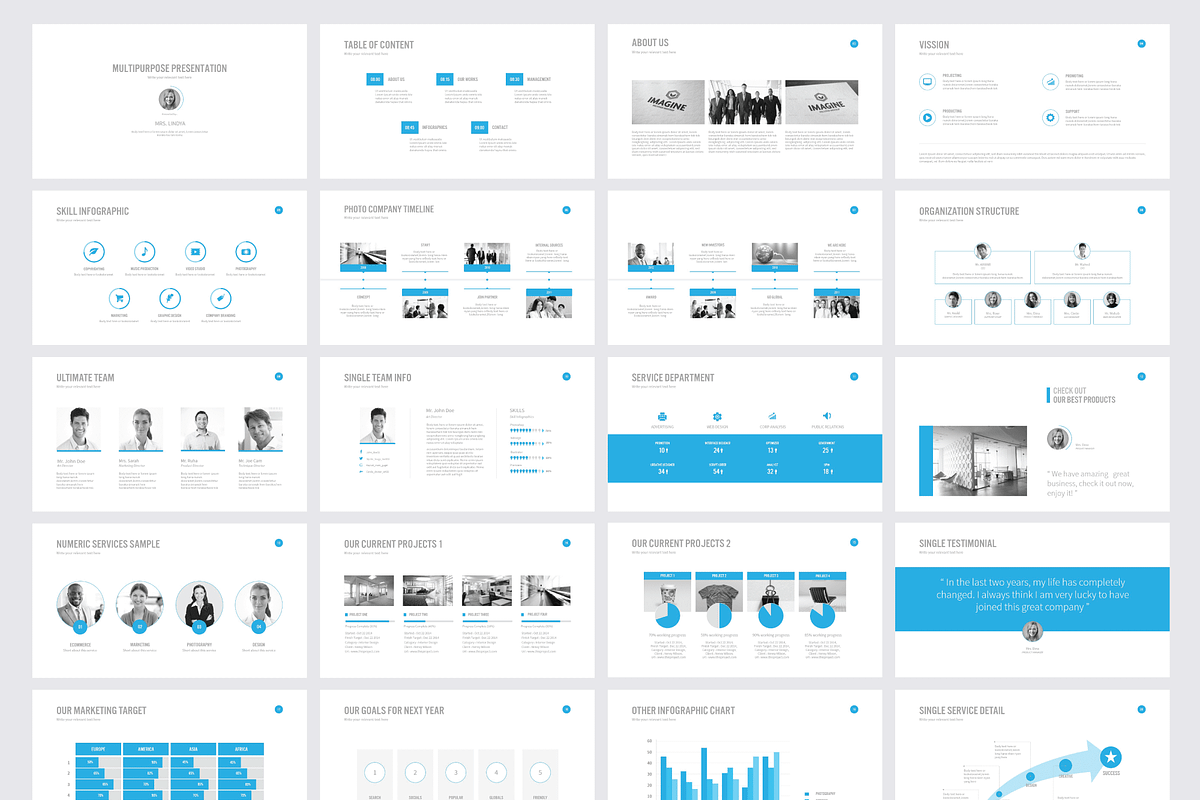Multipurpose PowerPoint Template, a Presentation Template by Shafura (Photo 2 of 4)