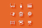 Set of flat cinema and movie icons., an Icon by painterr (Thumbnail 4 of 4)