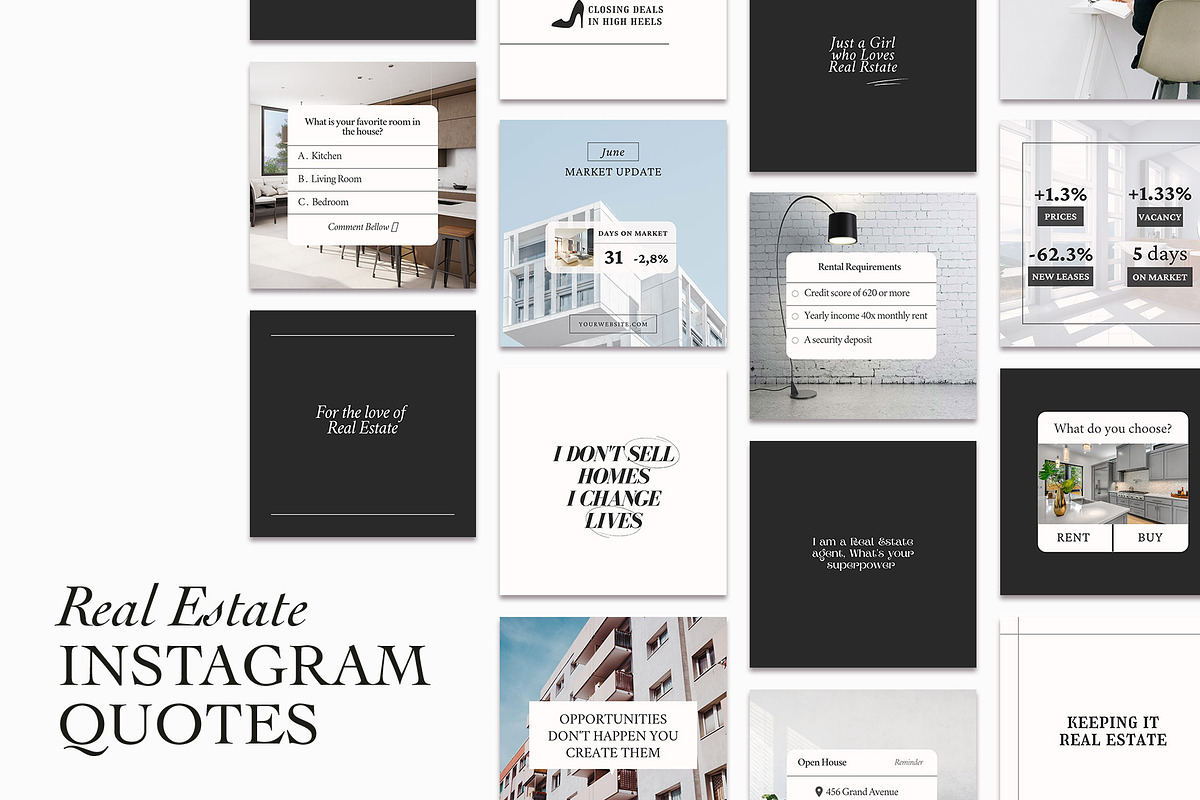 Real Estate Social Media Quotes, a Social Media Template by Kseniia_Design (Photo 1 of 14)