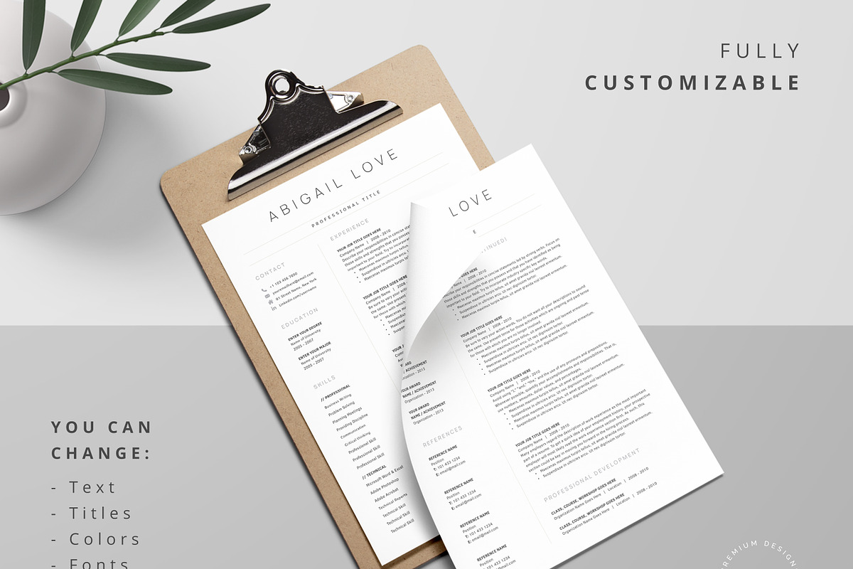 Clean Resume Pack | Word, Pages, a Resume Template by DemeDesign (Photo 4 of 6)