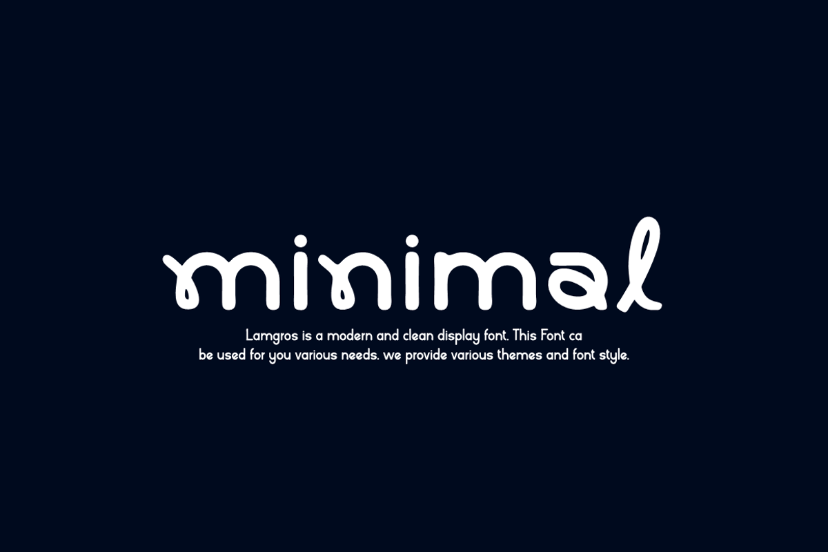 Lamgros - Minimal Logo Font, a Font by Iqsiart Studio (Photo 2 of 6)