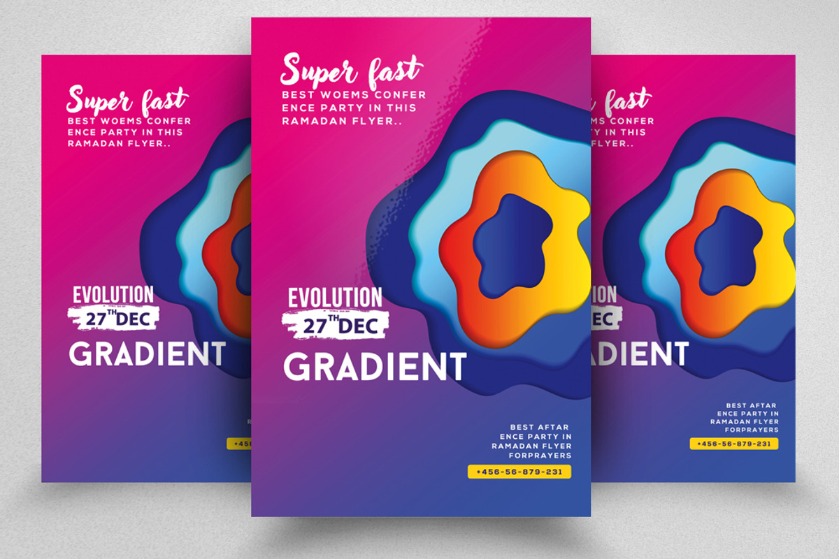 Gradient Style 4 Flyers Bundle, a Flyer Template by Design Up