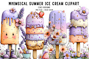 Whimsical Summer Ice Cream Clipart, an Illustration by CreationArt (Thumbnail 1 of 7)