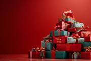 86 Gift boxes with ribbons and bows, a Holiday Photo by Handmadefont (Thumbnail 10 of 90)